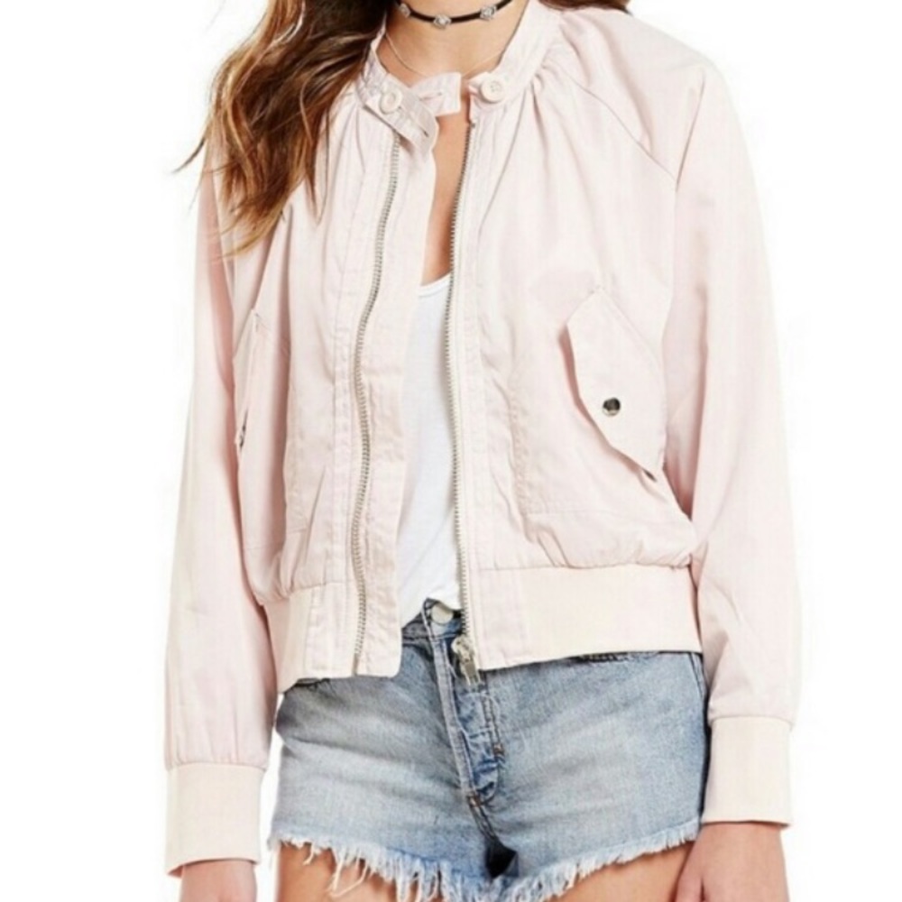 Free People Midnight Bomber Jacket in Rose